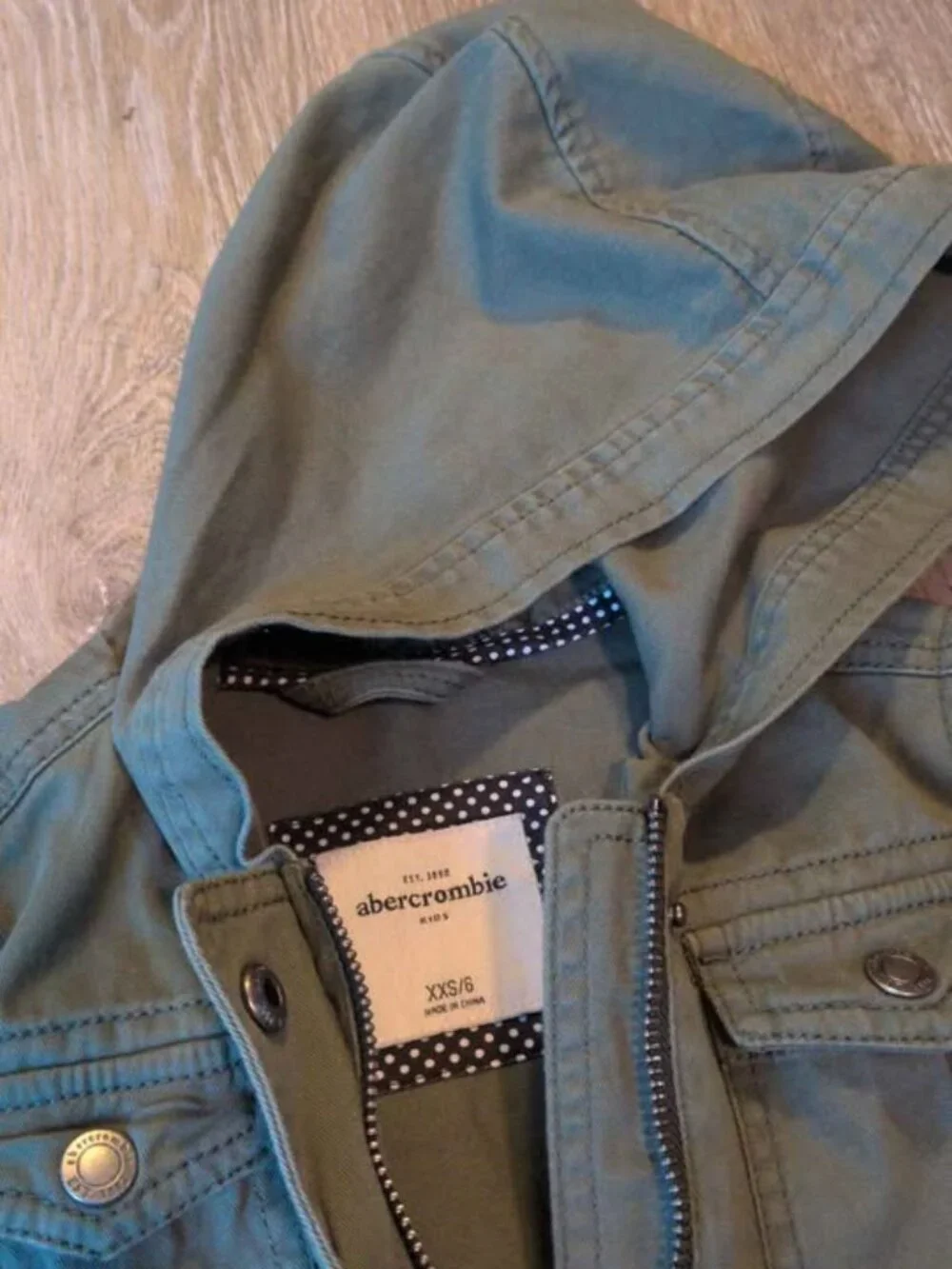 Abercrombie Kids Utility Jacket with Faux Leather Sleeves size 6